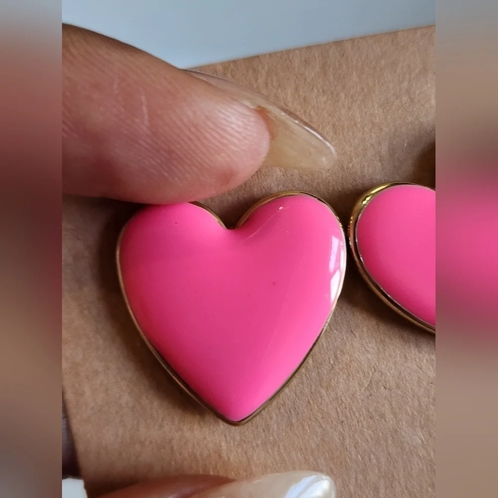 Barbie Pink Heart Shaped Stud Earrings